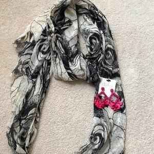 Hot pink beaded tassel earrings